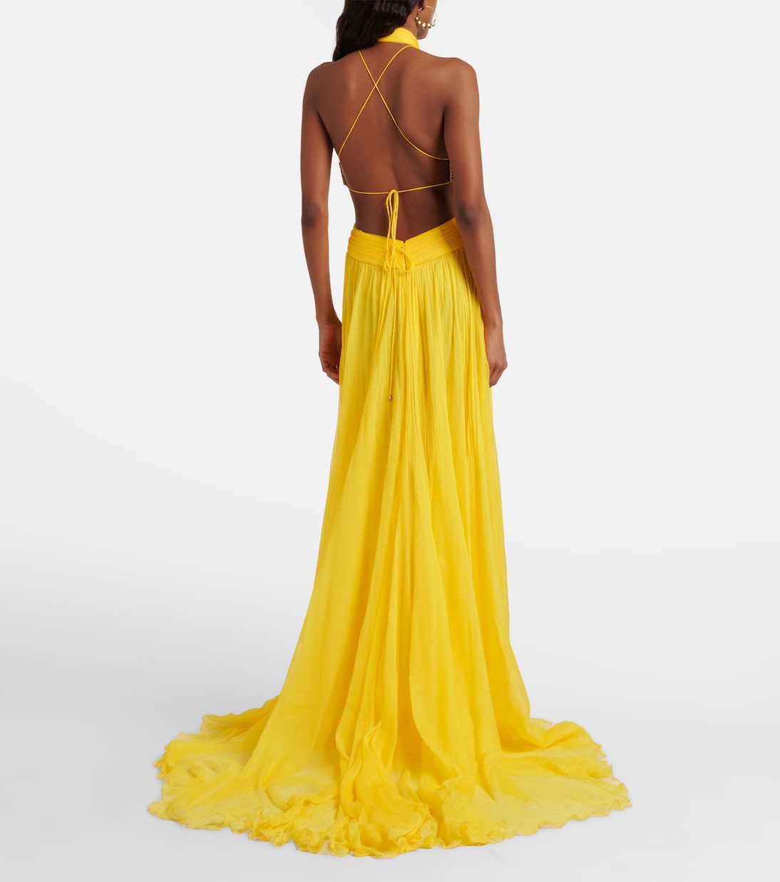 Cutout silk chiffon gown | Roberto Cavalli
