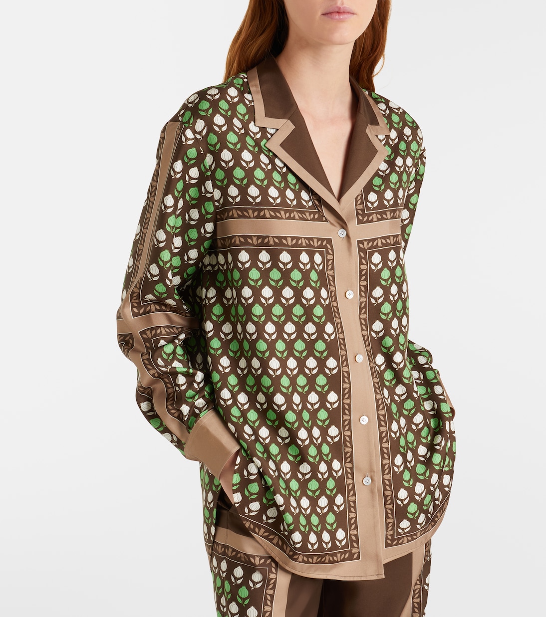Printed silk twill shirt | Tory Burch
