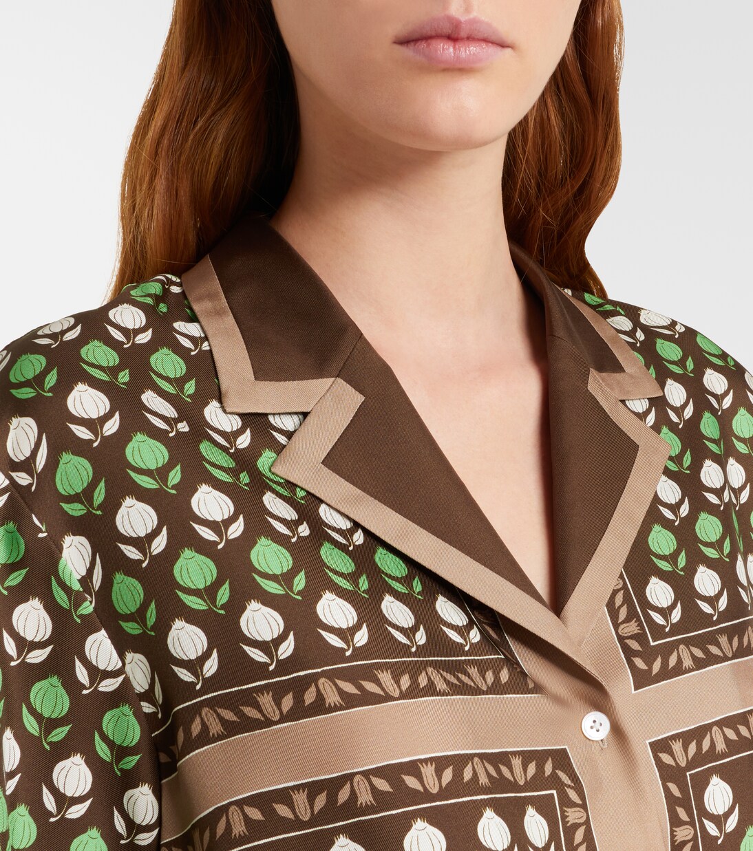 Printed silk twill shirt | Tory Burch
