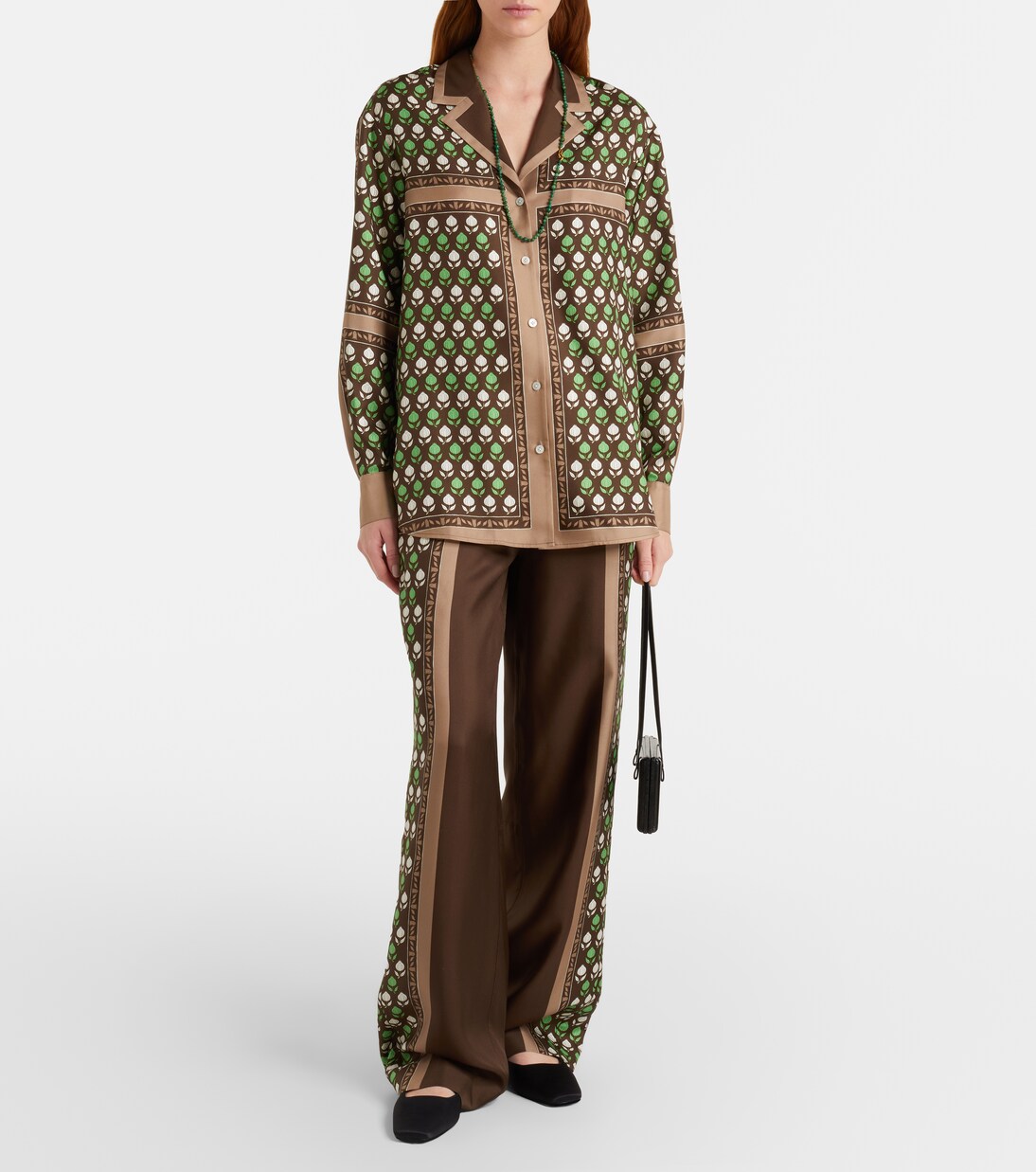 Printed silk twill shirt | Tory Burch