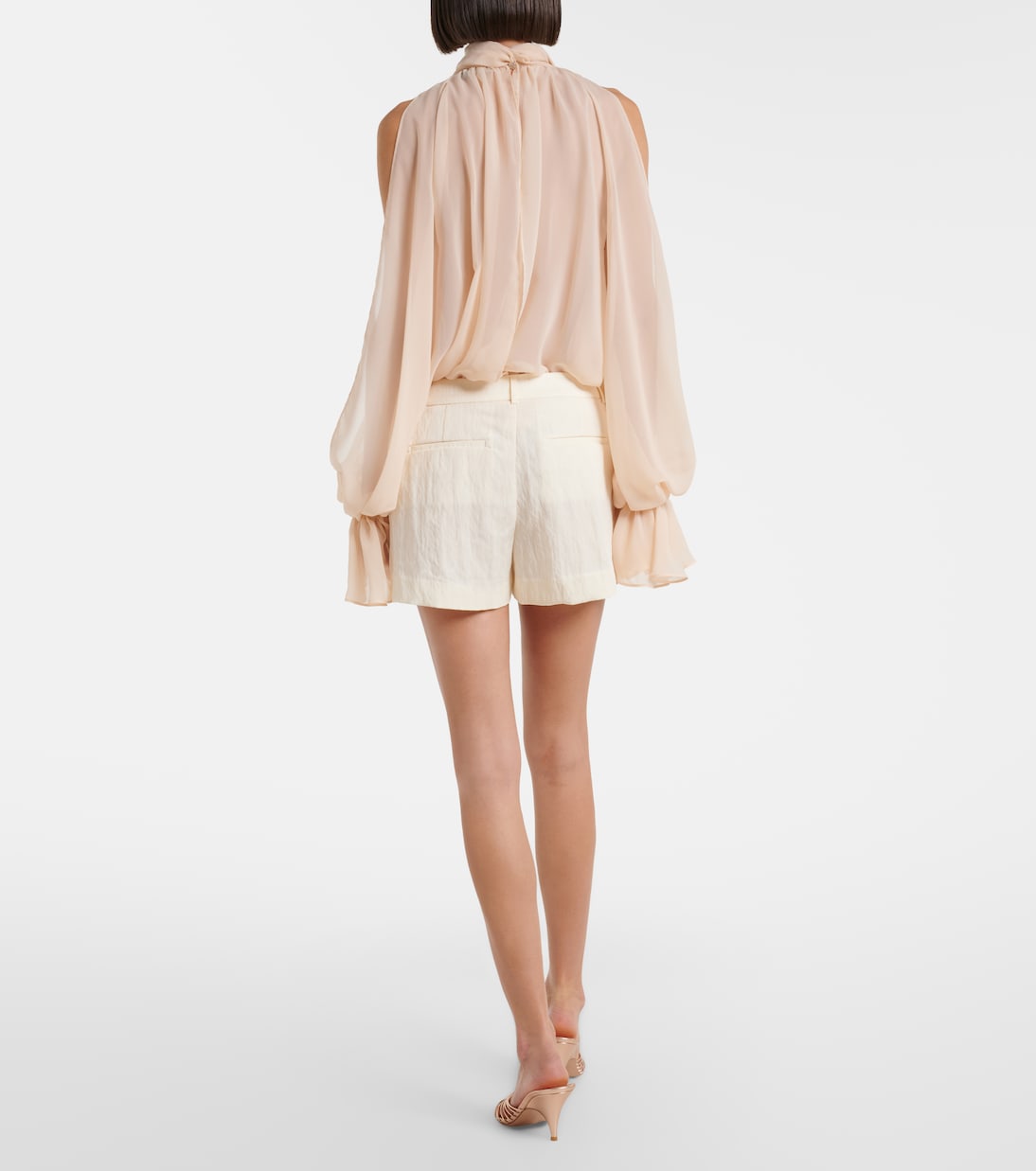 Appliqué gabardine shorts | Blumarine