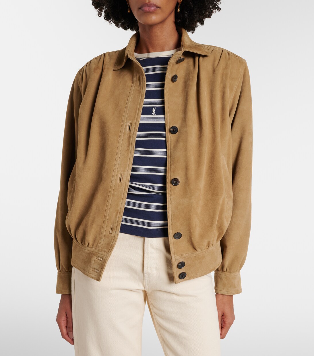 Gathered suede jacket | Saint Laurent