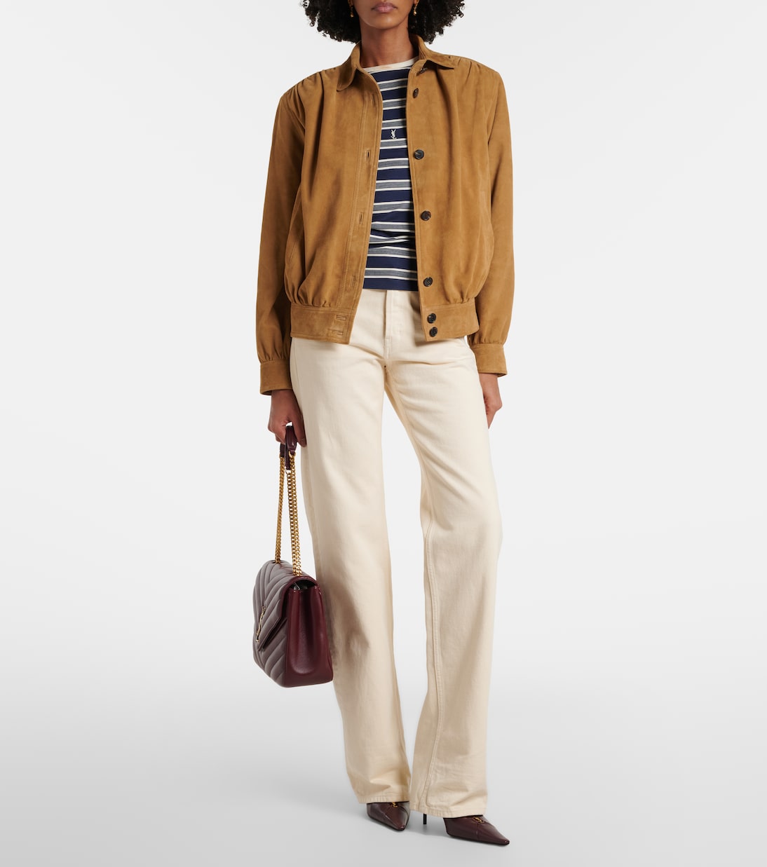 Gathered suede jacket | Saint Laurent