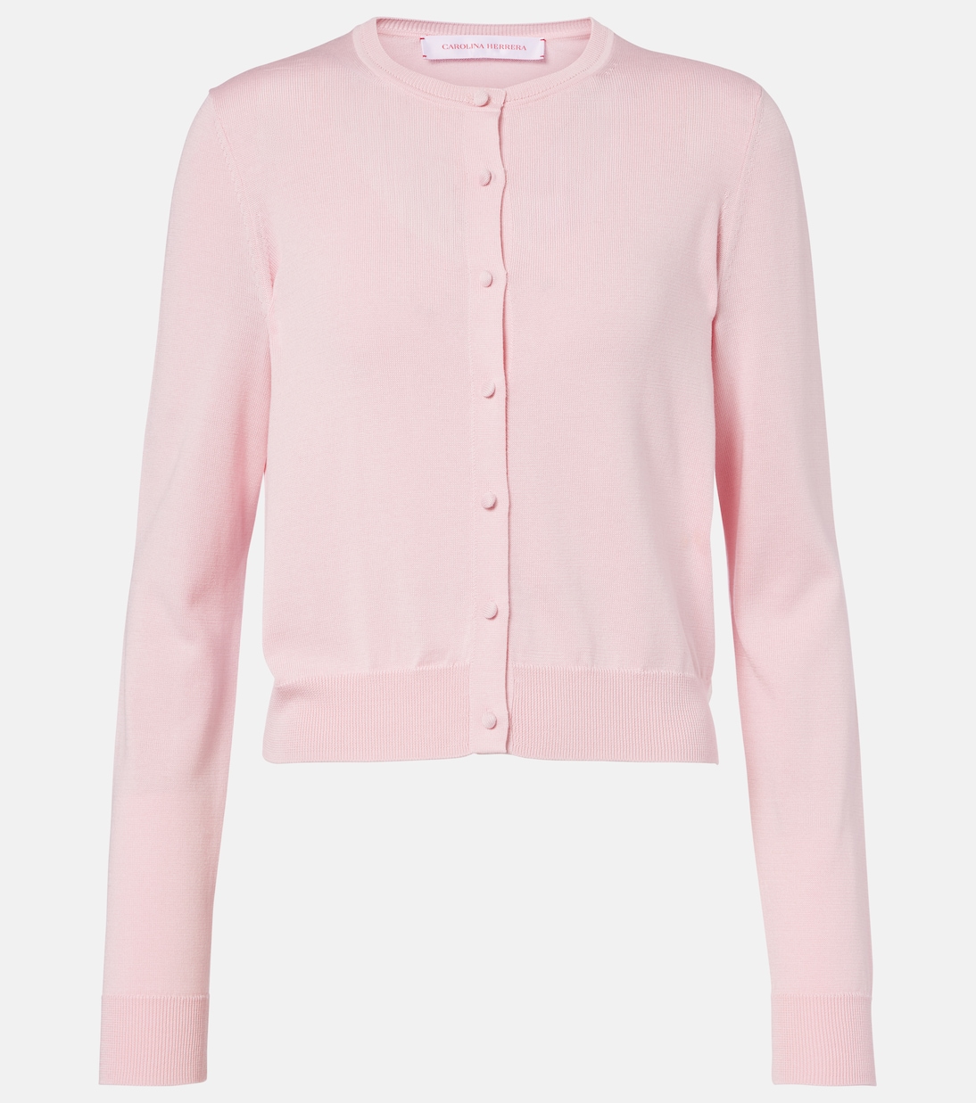Cardigan cropped in seta e cotone | Carolina Herrera