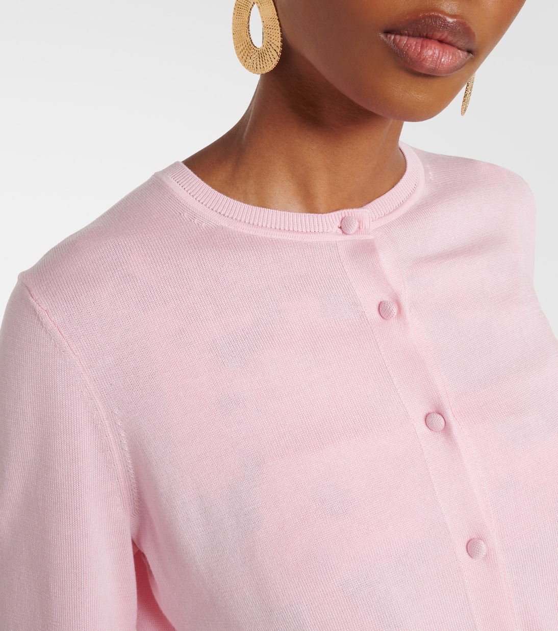 Cardigan cropped in seta e cotone | Carolina Herrera