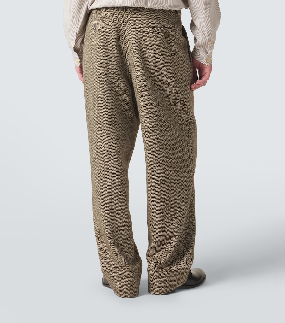 Cotton and wool-blend straight pants | Giorgio Armani