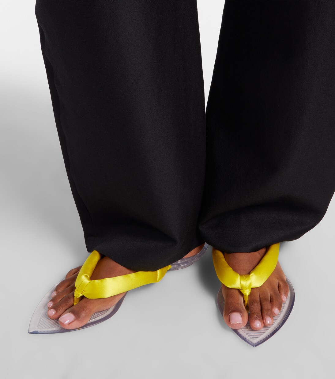 Invisible satin thong sandals | Alaïa