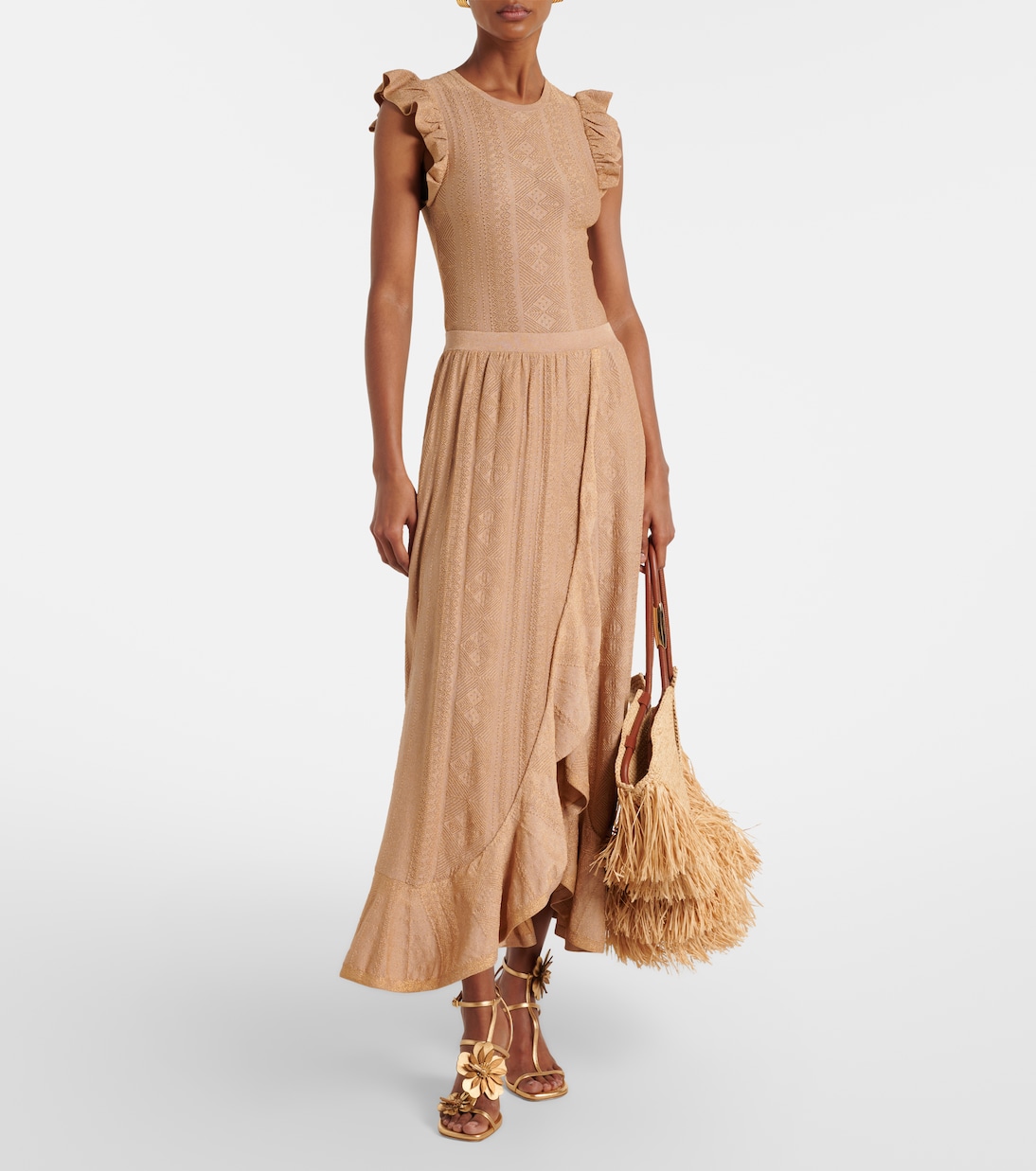 Aster pointelle lamé maxi skirt | Zimmermann