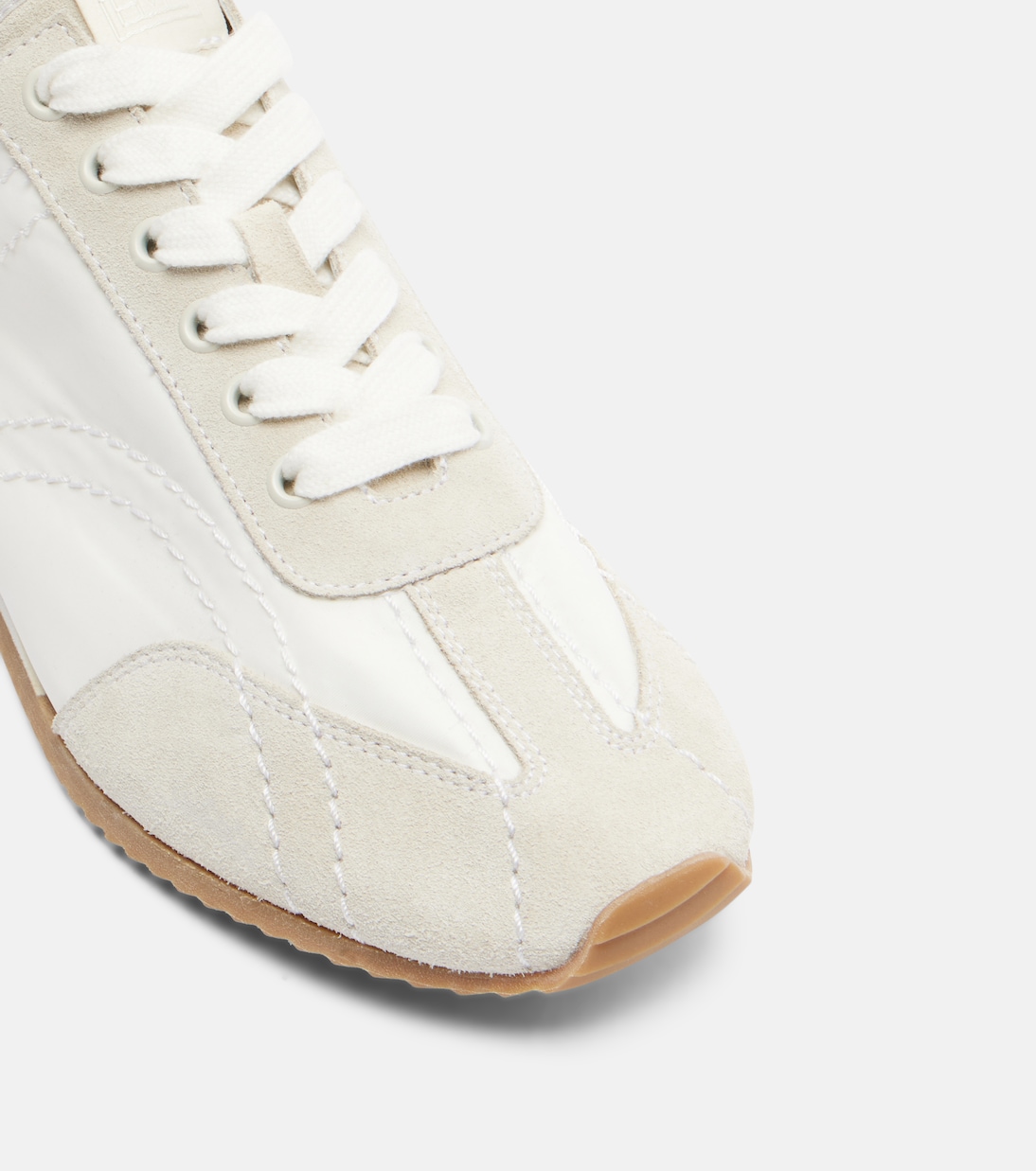 Flex suede-trimmed sneakers | Toteme
