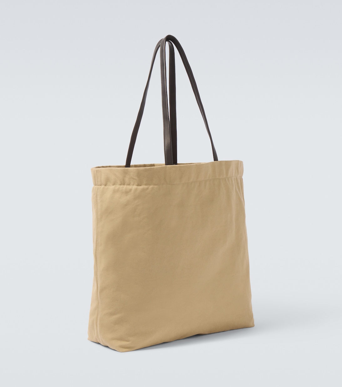 Tori leather-trimmed canvas tote bag | The Row