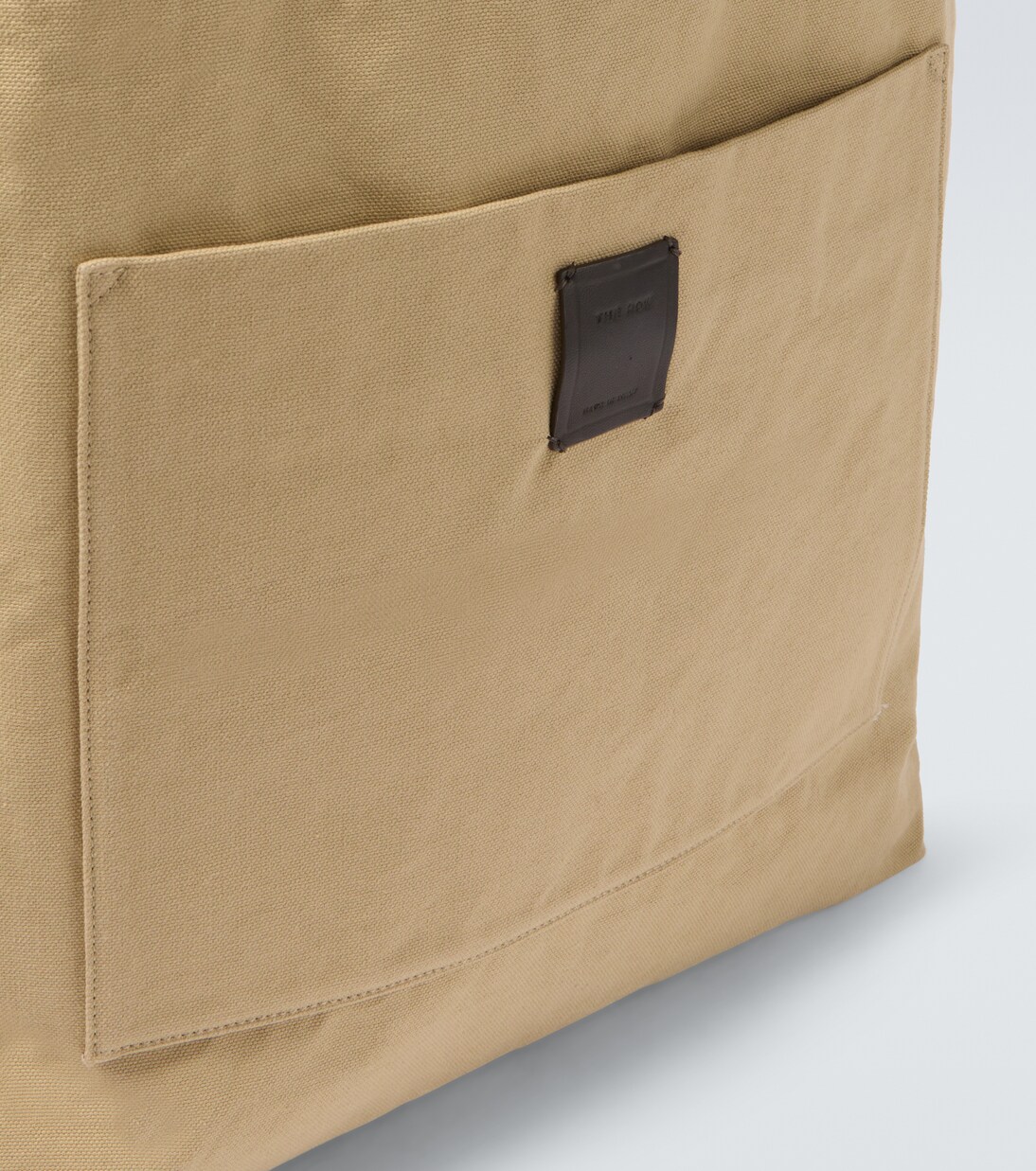 Tori leather-trimmed canvas tote bag | The Row