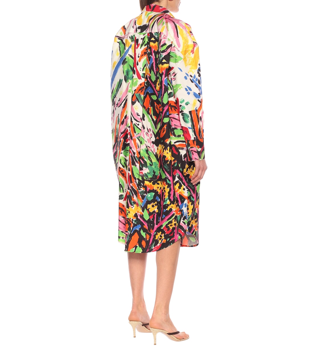 Robe chemise midi imprimée en coton | Marni