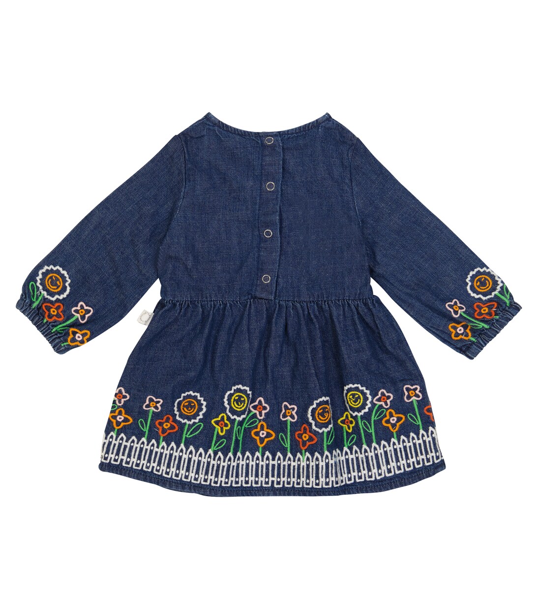 Embroidered cotton denim dress | Stella McCartney Kids