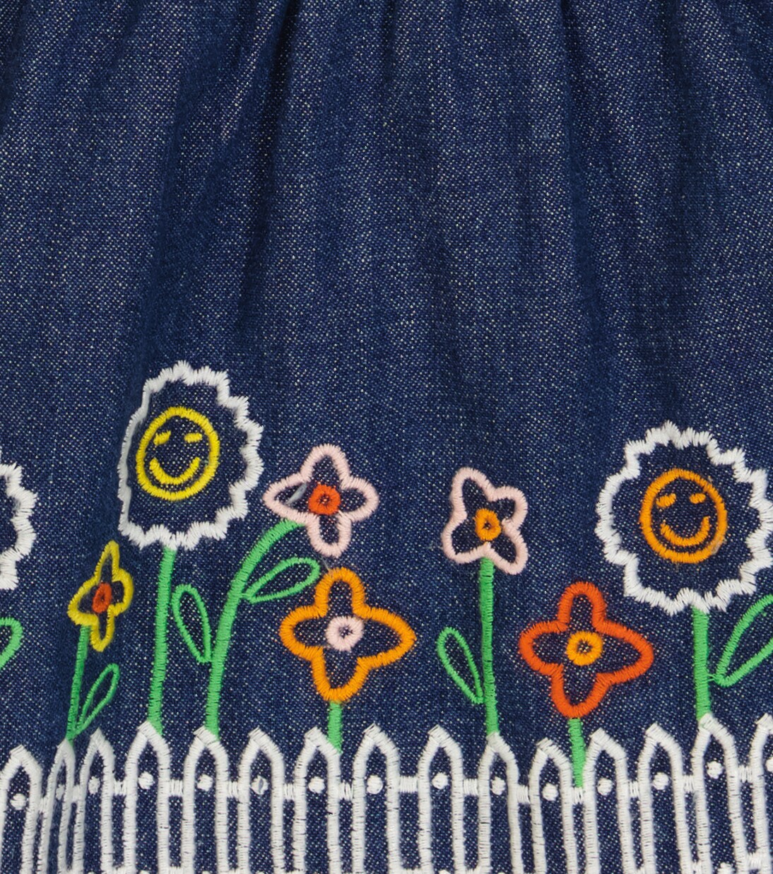 Embroidered cotton denim dress | Stella McCartney Kids