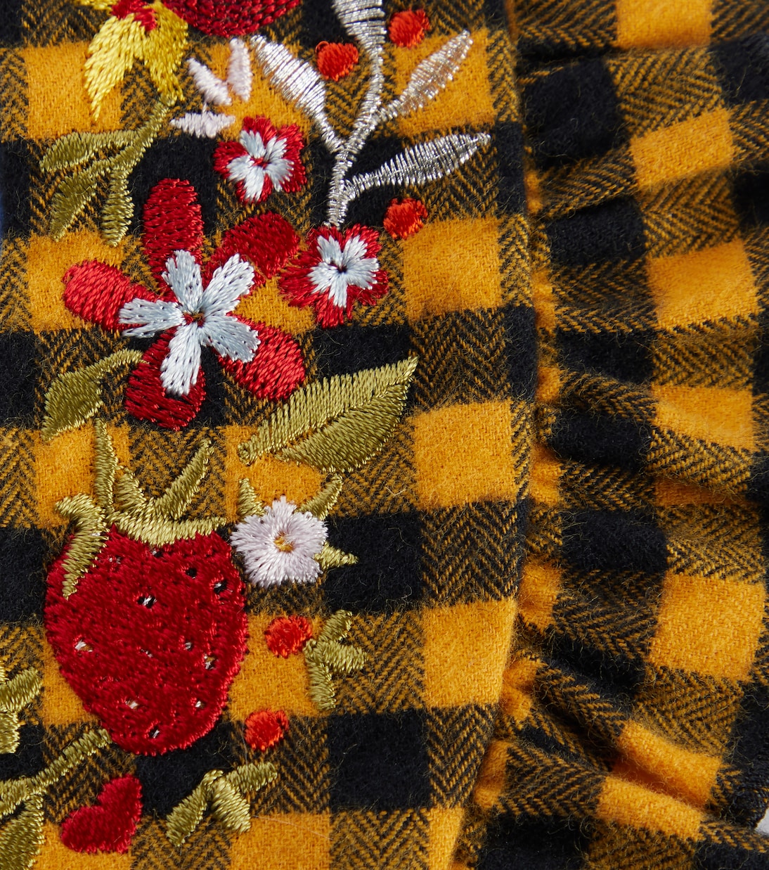 Embroidered checked cotton collar | Paade Mode