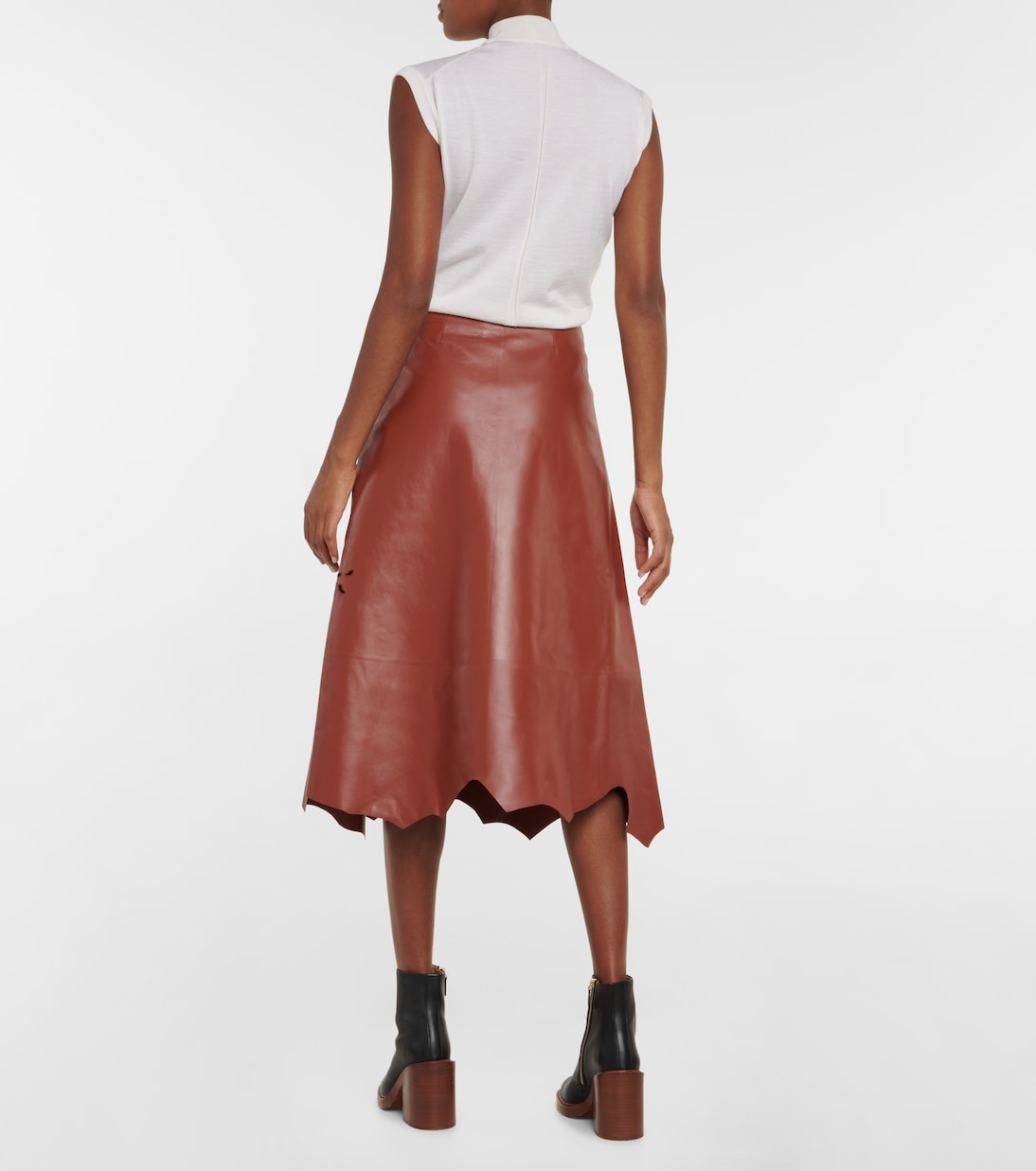 Midirock aus Leder | Chloé