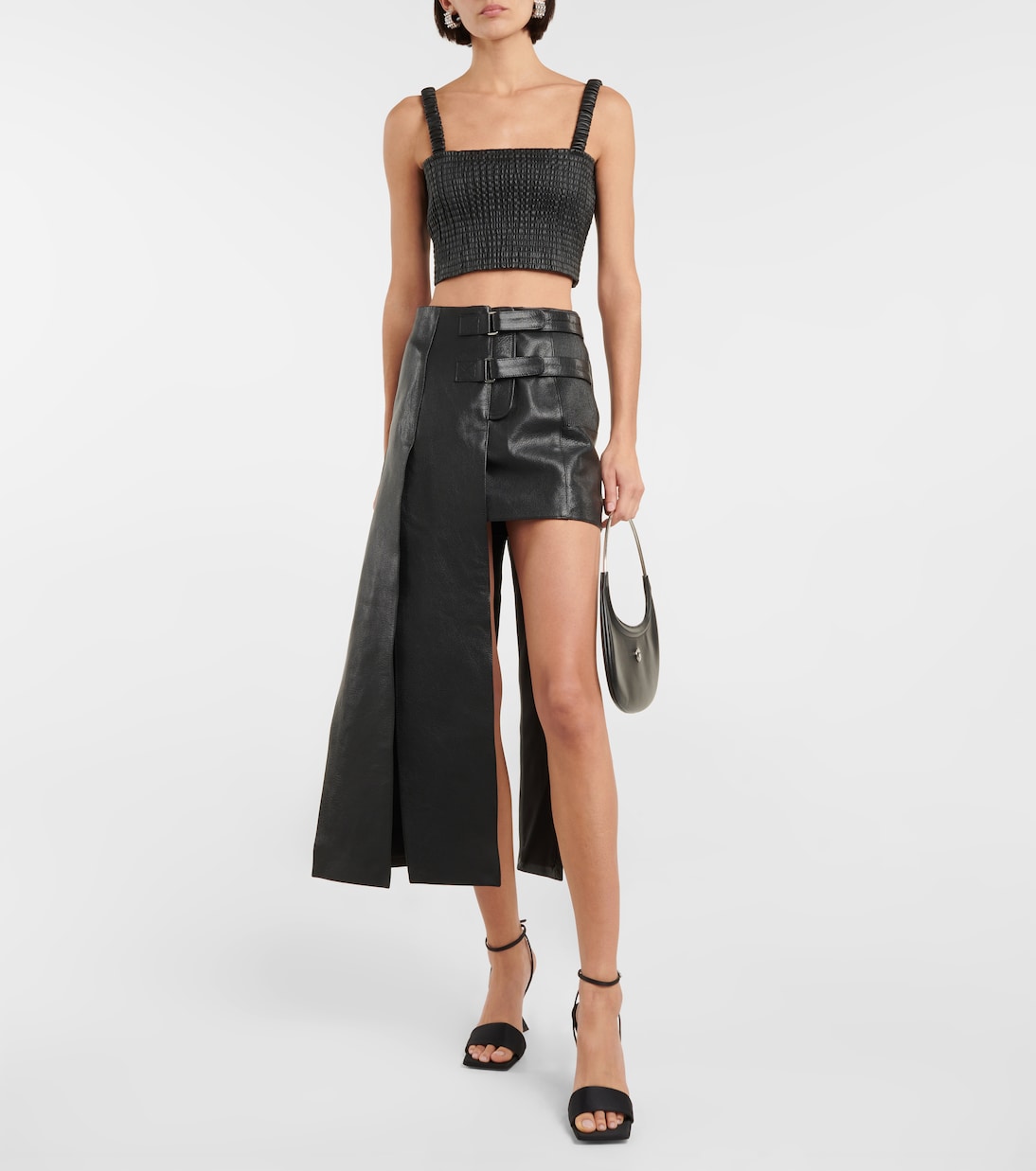 Asymmetrischer Minirock aus Leder | David Koma