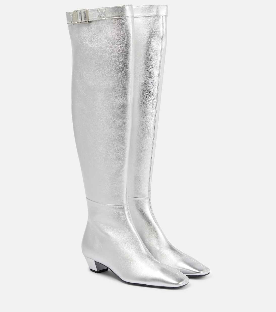 Overknee-Stiefel aus Metallic-Leder | Tom Ford