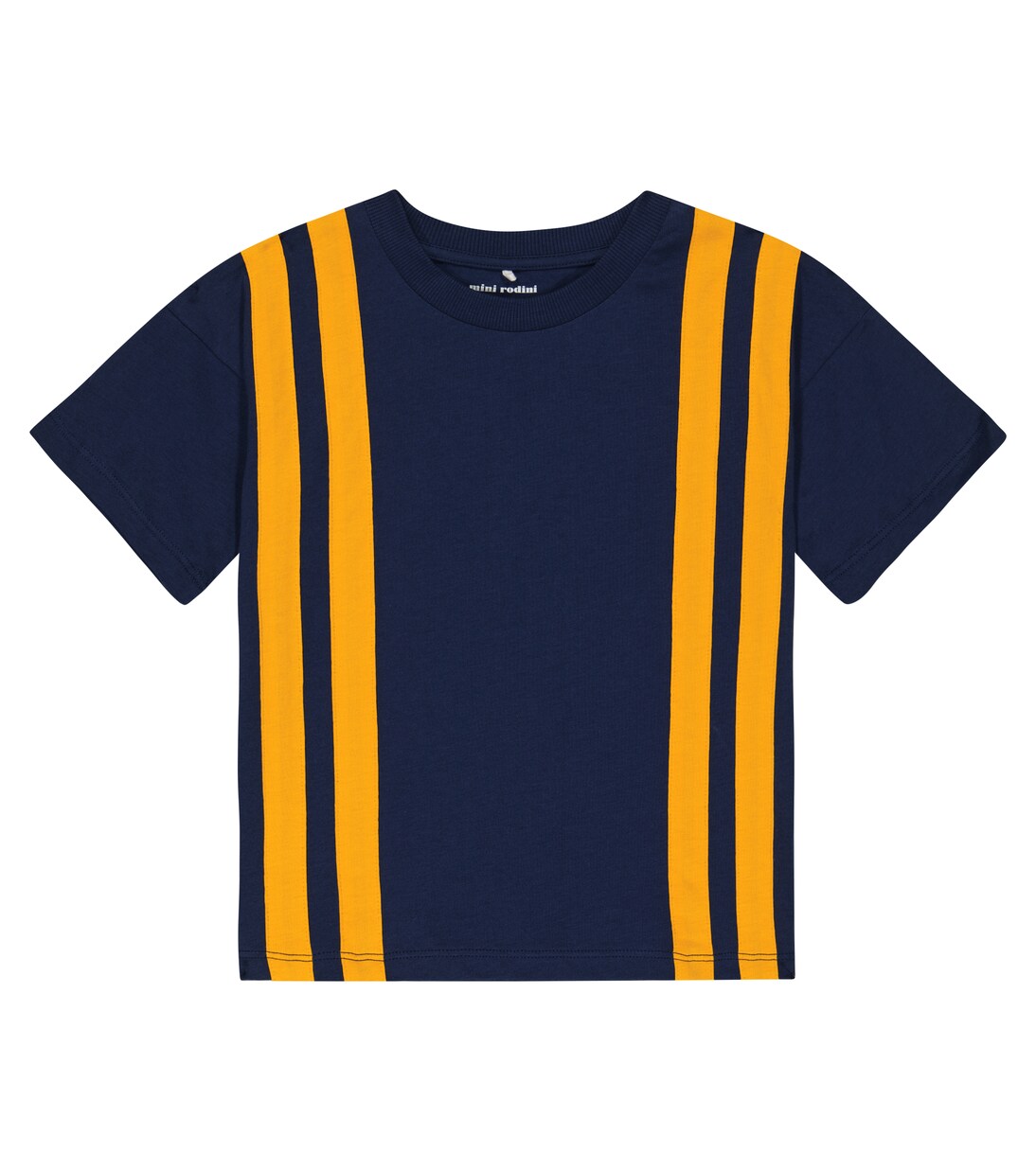 Panel striped cotton jersey T-shirt | Mini Rodini