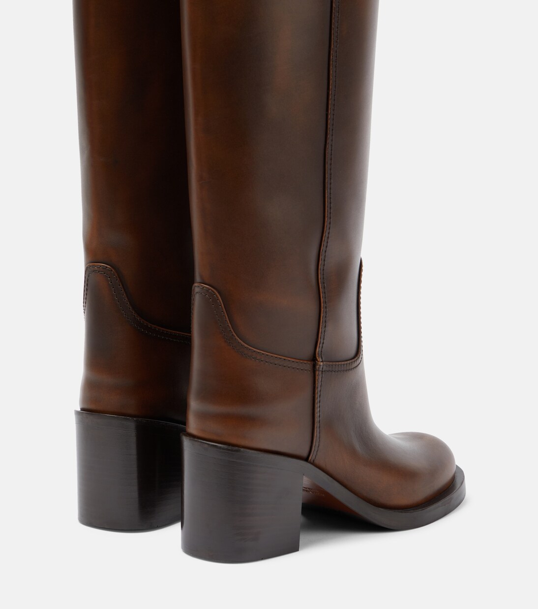 Leather knee-high boots | Miu Miu