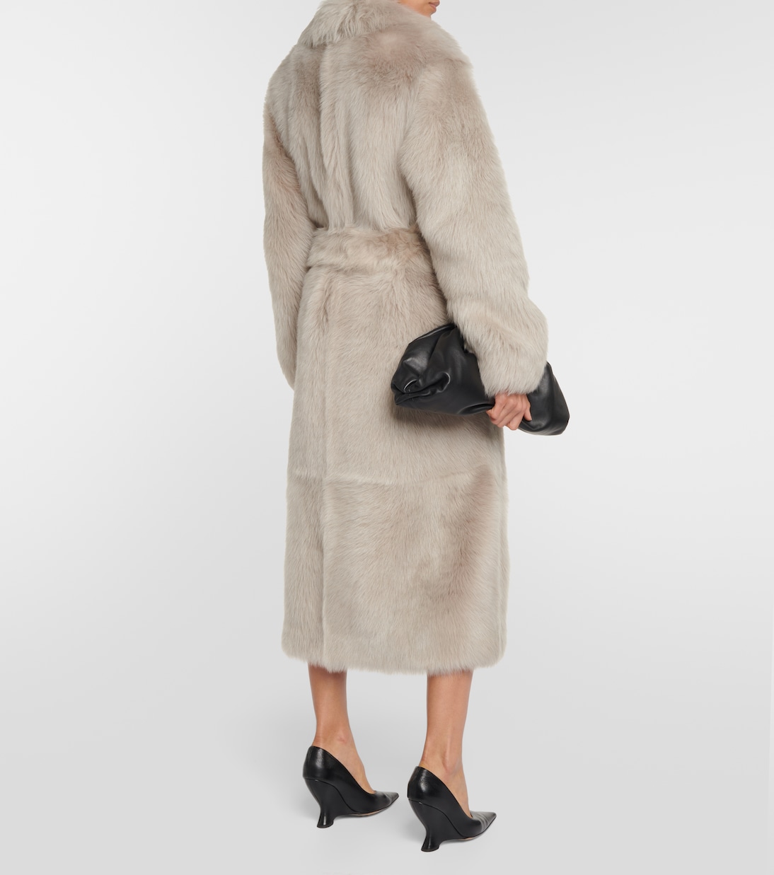 Belted shearling coat | Bottega Veneta