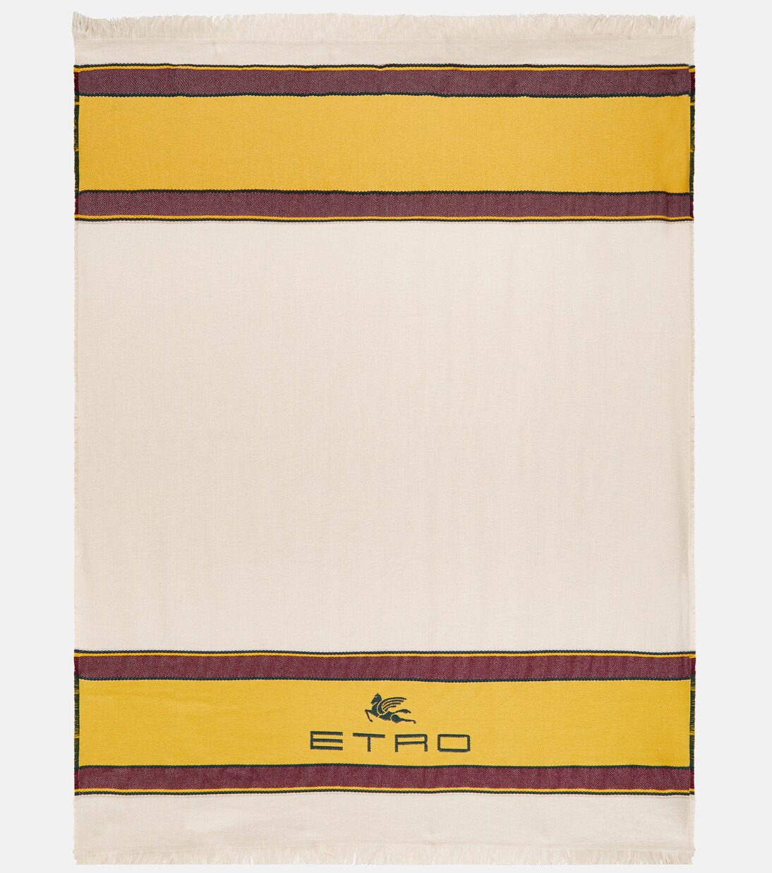 Logo embroidered wool and cashmere throw | Etro