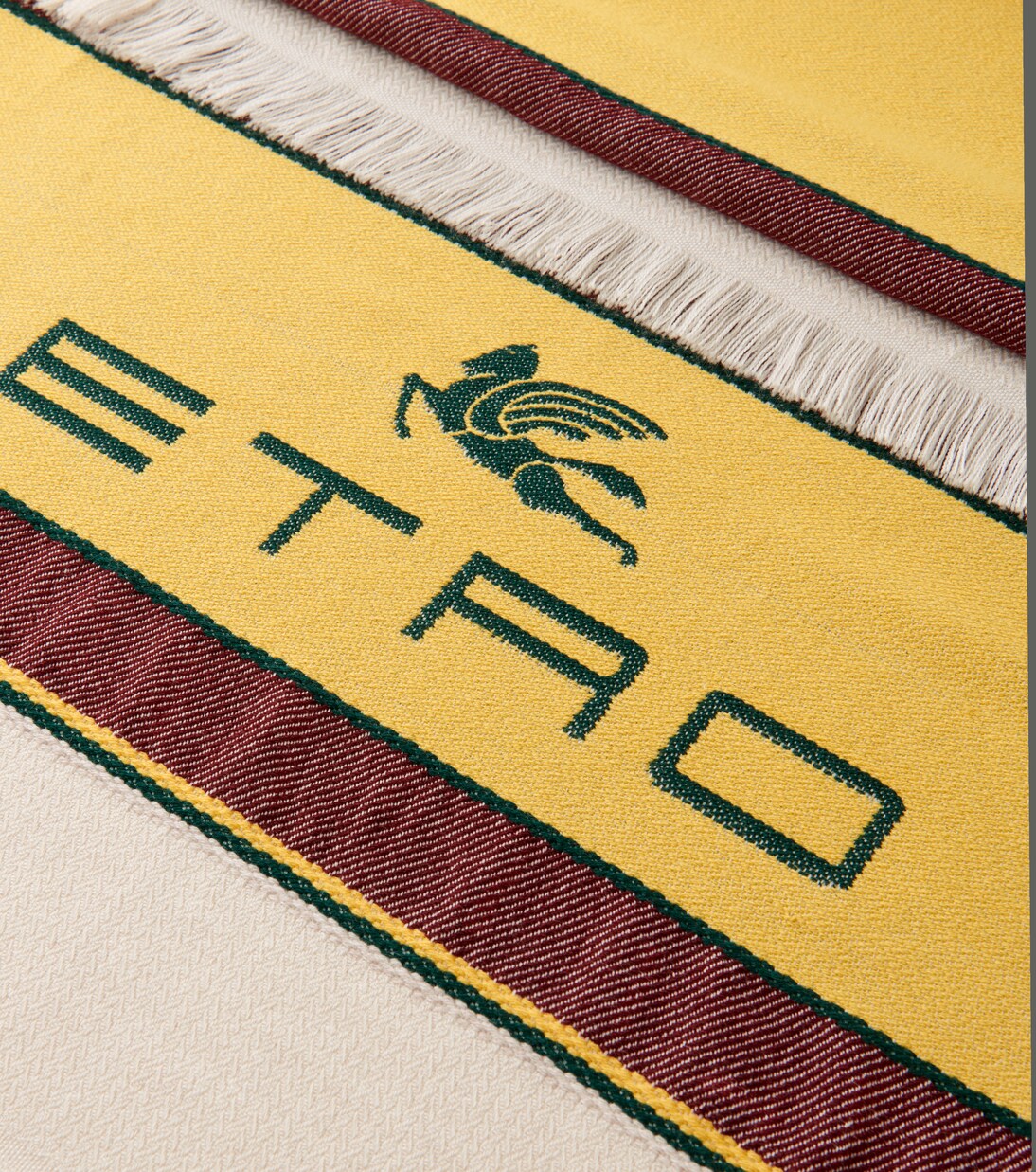 Logo embroidered wool and cashmere throw | Etro