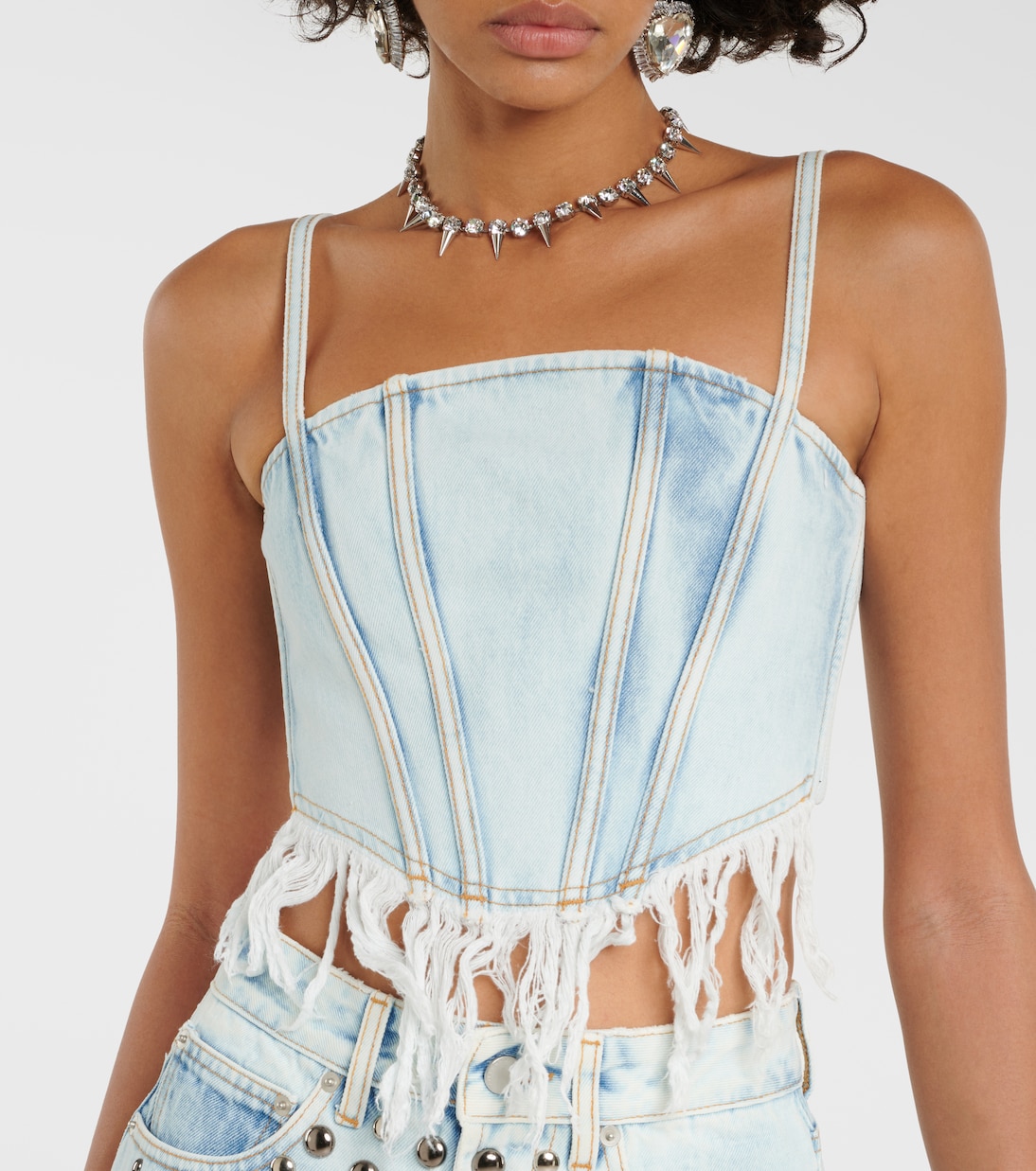 Bustier aus Denim | Alessandra Rich