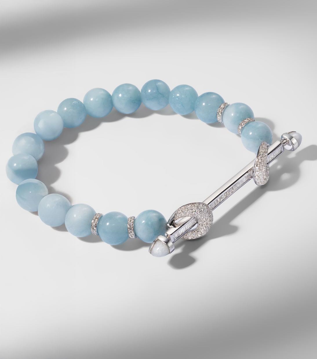 سوار من الذهب الأبيض 18 قيراط والألماس والزبرجد Chakra | Ananya