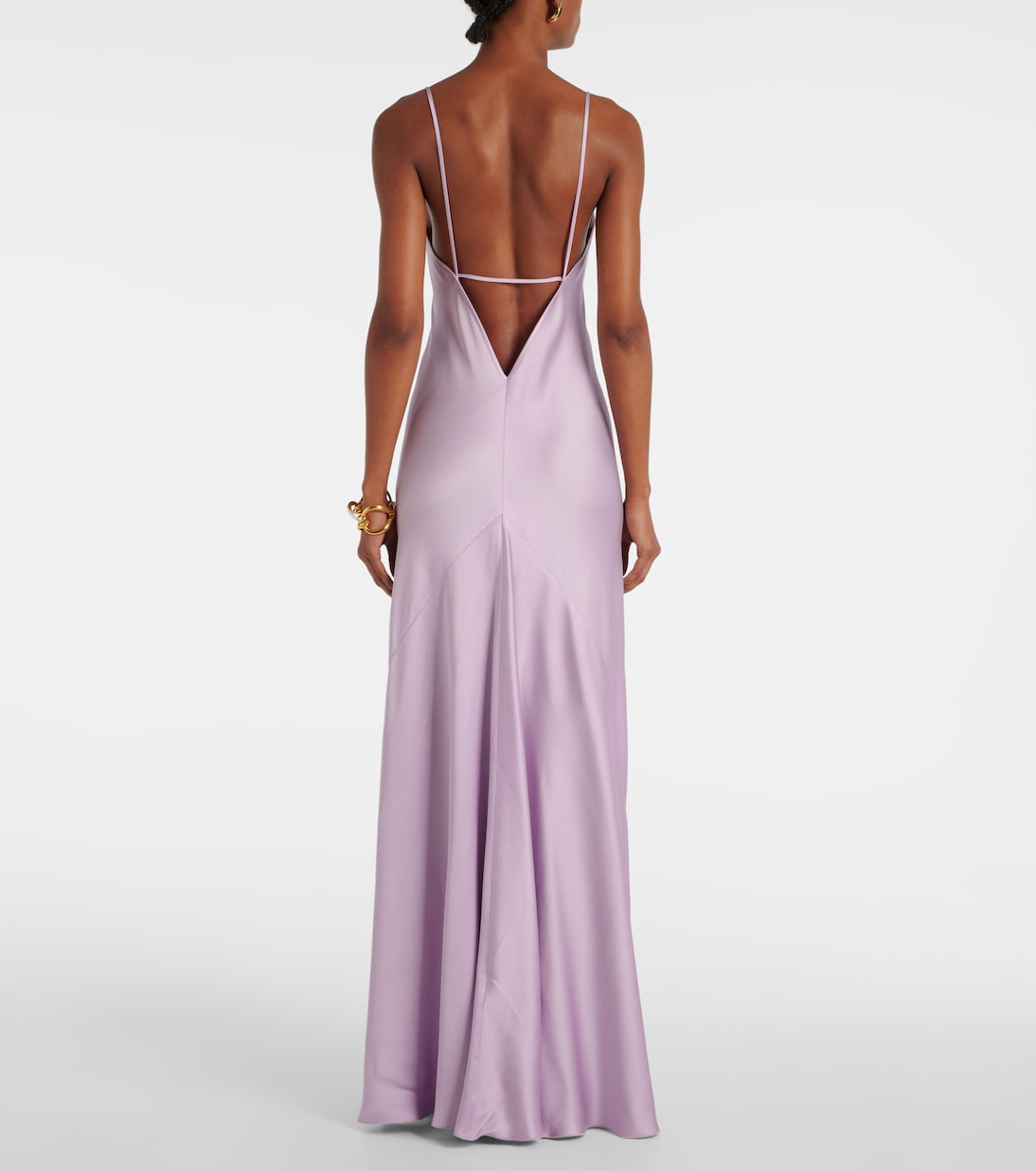 Robe longue en satin | Victoria Beckham