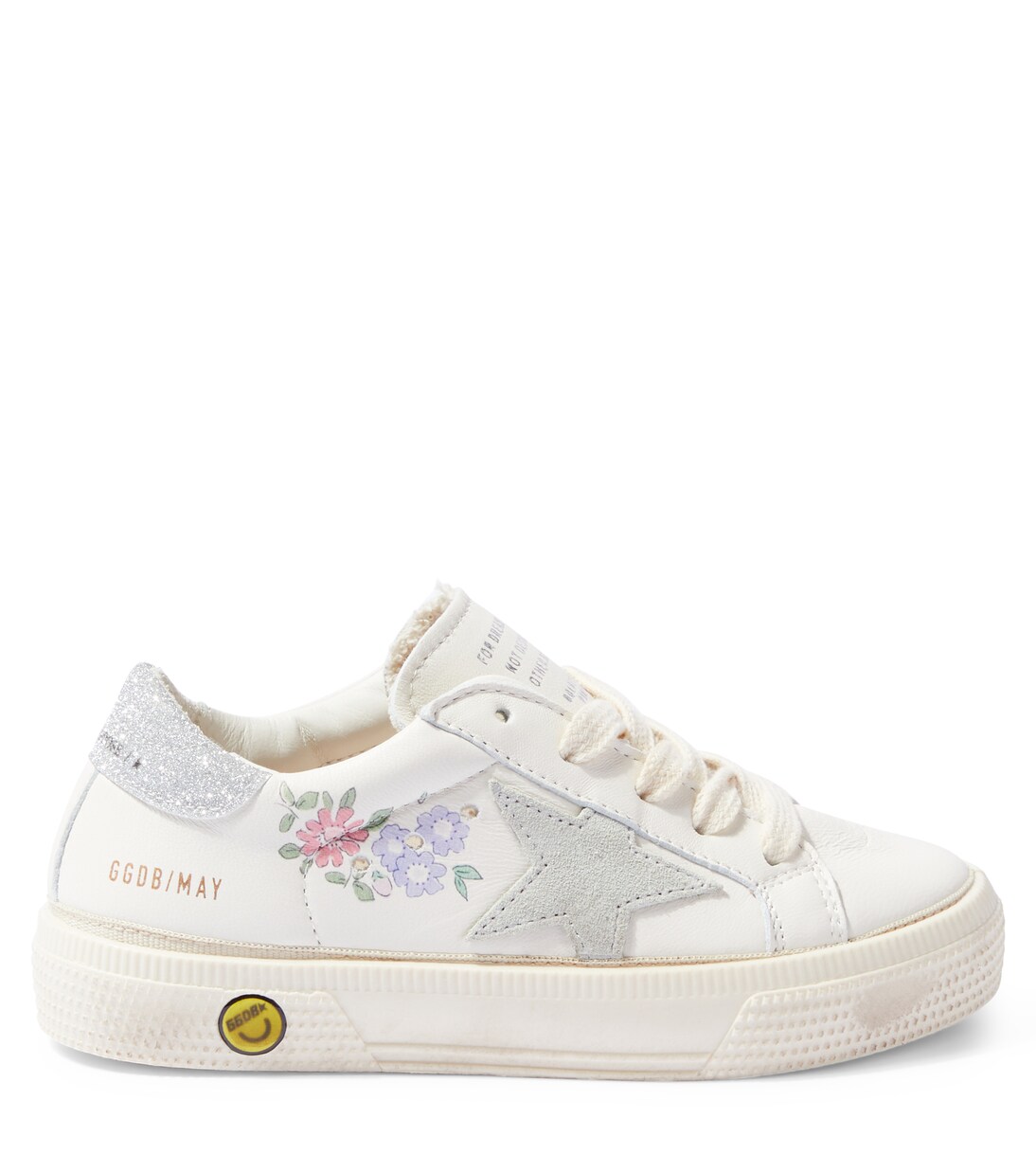 May glitter-trimmed leather sneakers | Golden Goose Kids