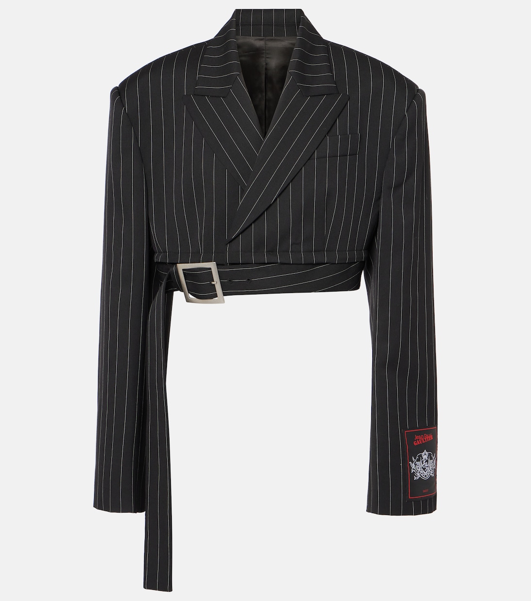 Pinstripe cropped wool blazer | Jean Paul Gaultier