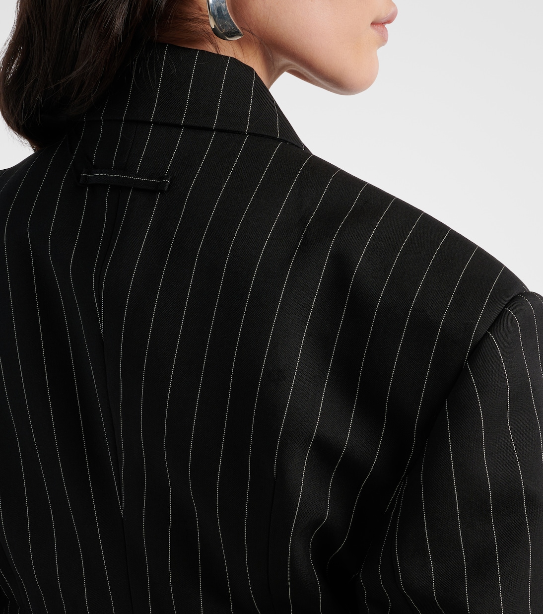 Pinstripe cropped wool blazer | Jean Paul Gaultier