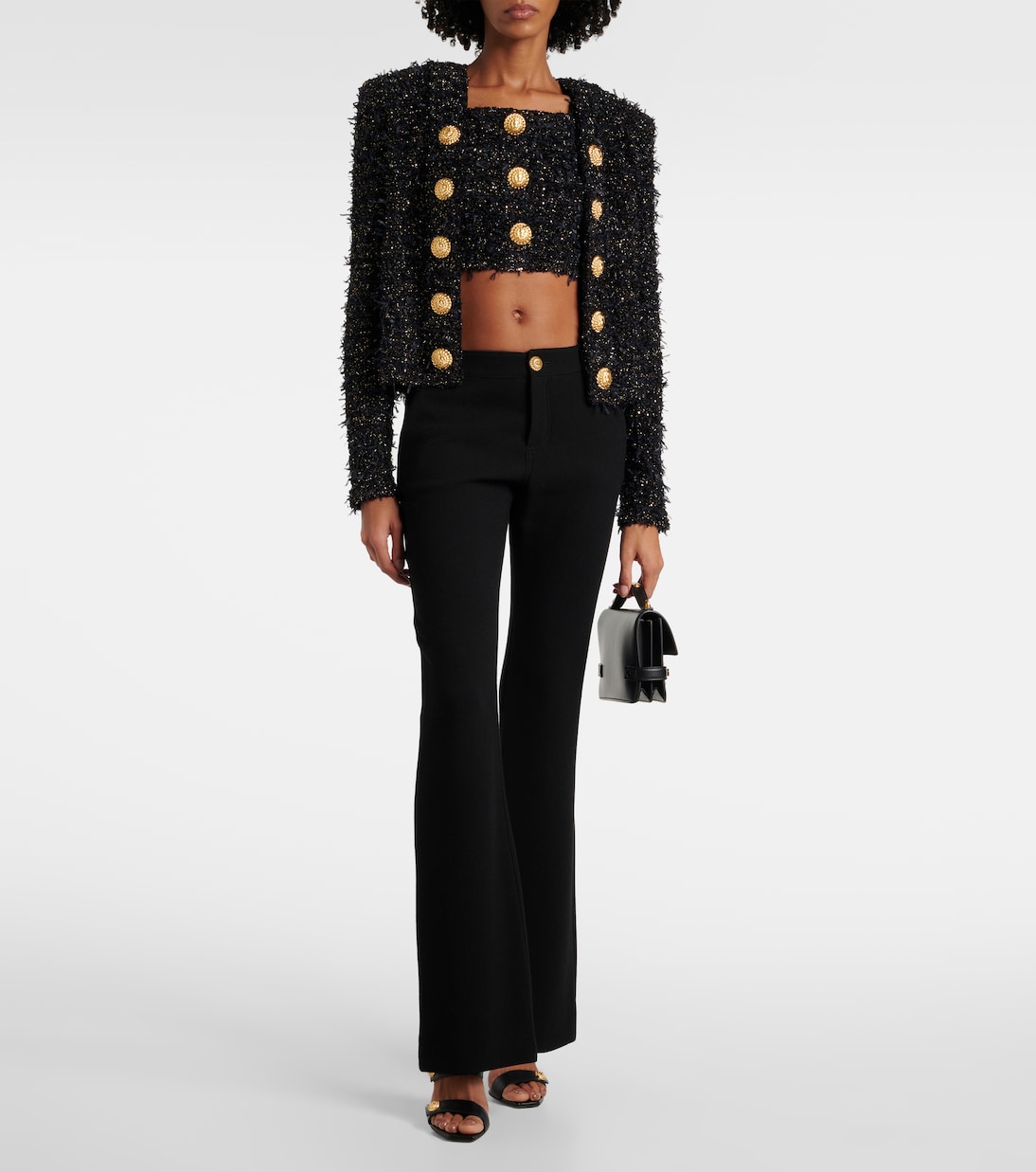Lamé tweed crop top | Balmain