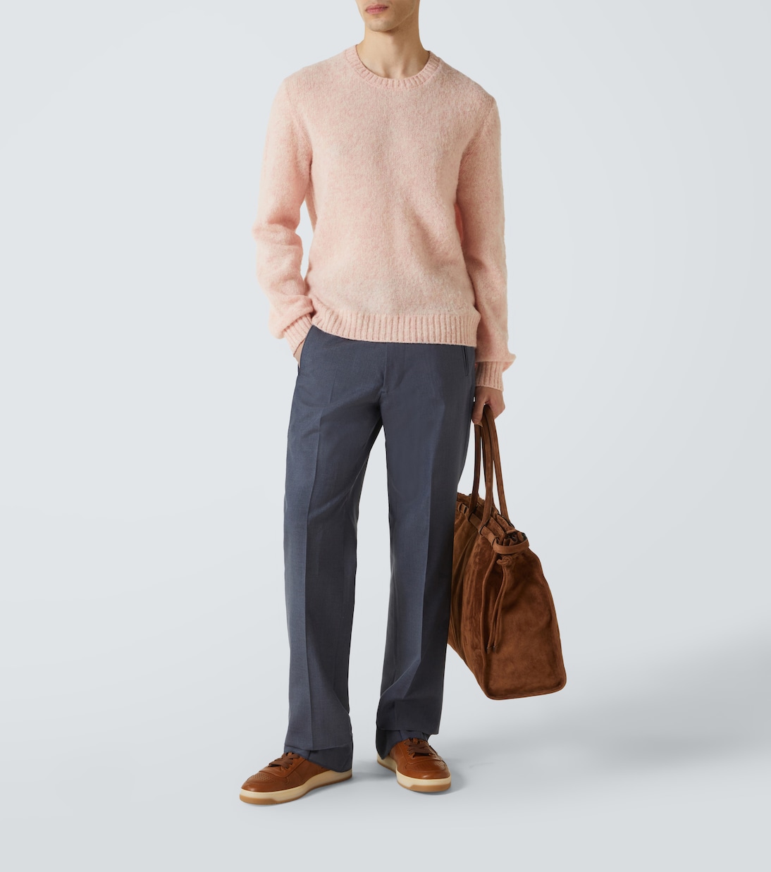 Downtown leather sneakers | Prada