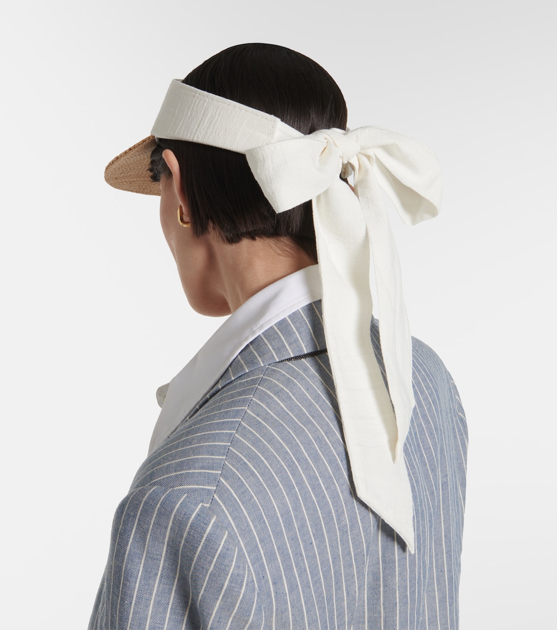 Straw and linen-blend visor | Ruslan Baginskiy
