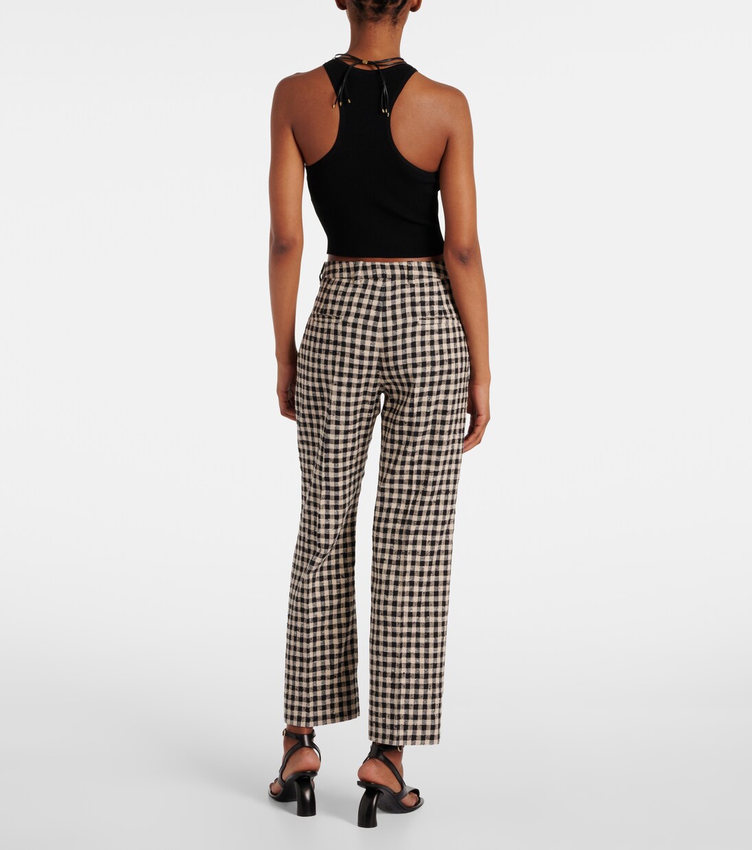 Pantalon droit Daisy raccourci à carreaux vichy | 'S Max Mara