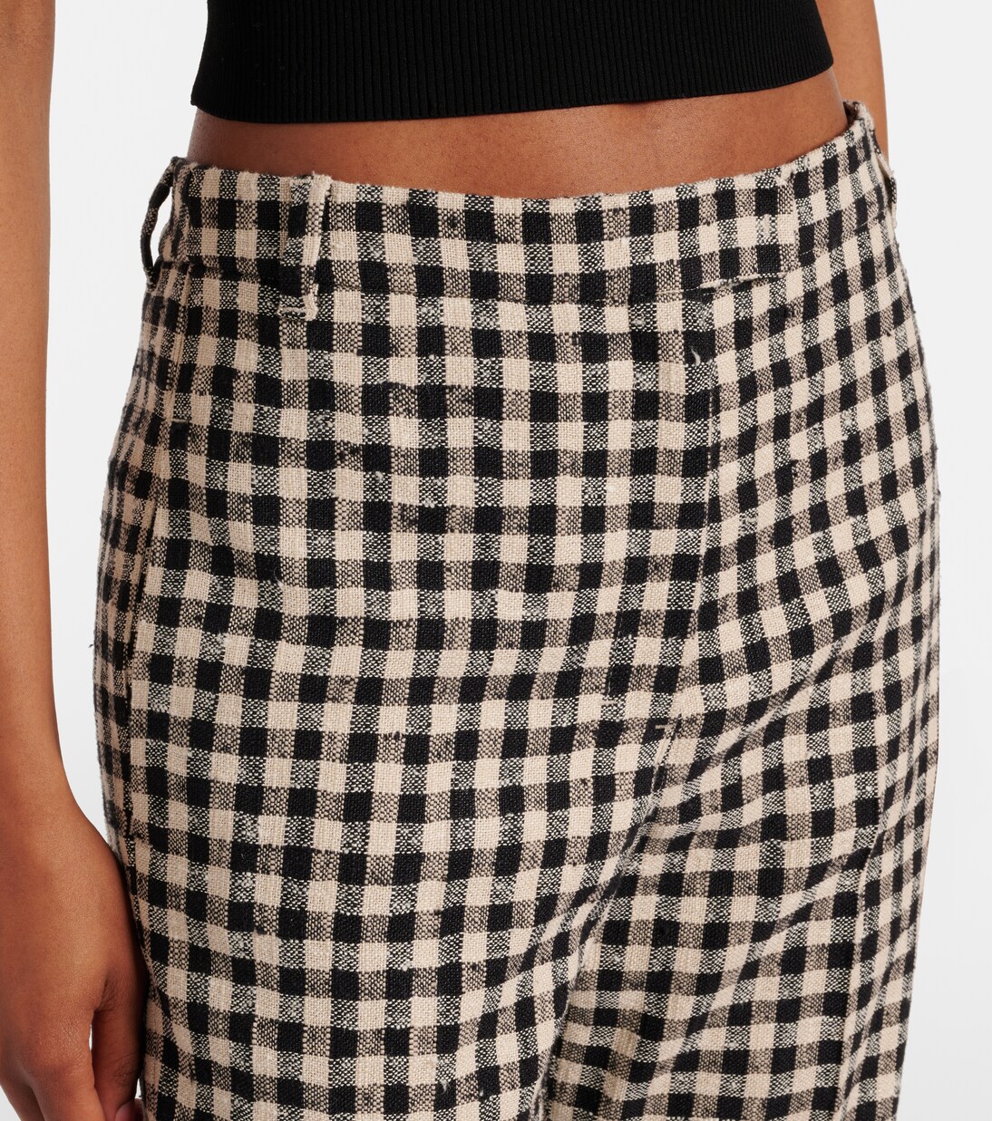 Pantalon droit Daisy raccourci à carreaux vichy | 'S Max Mara