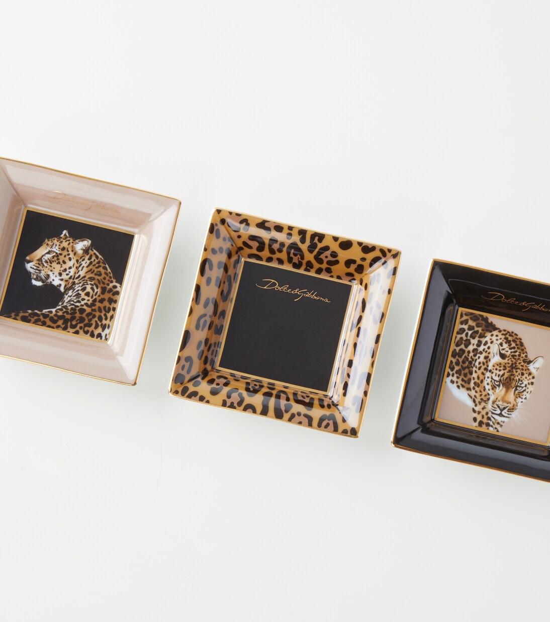 Leopardo set of 3 decorative trays | Dolce&Gabbana Casa