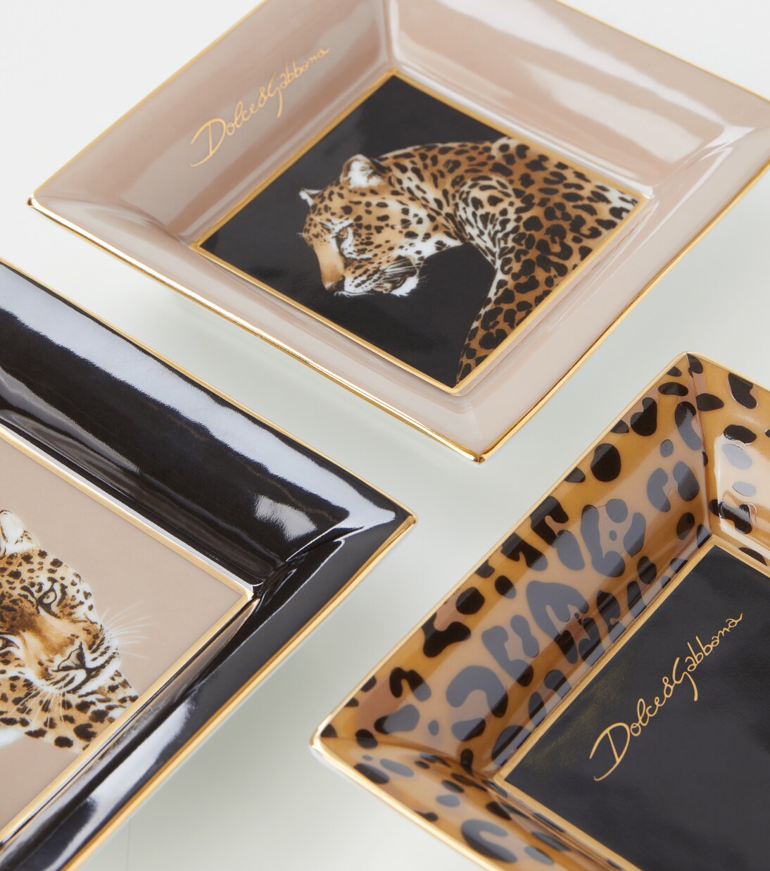 Leopardo set of 3 decorative trays | Dolce&Gabbana Casa