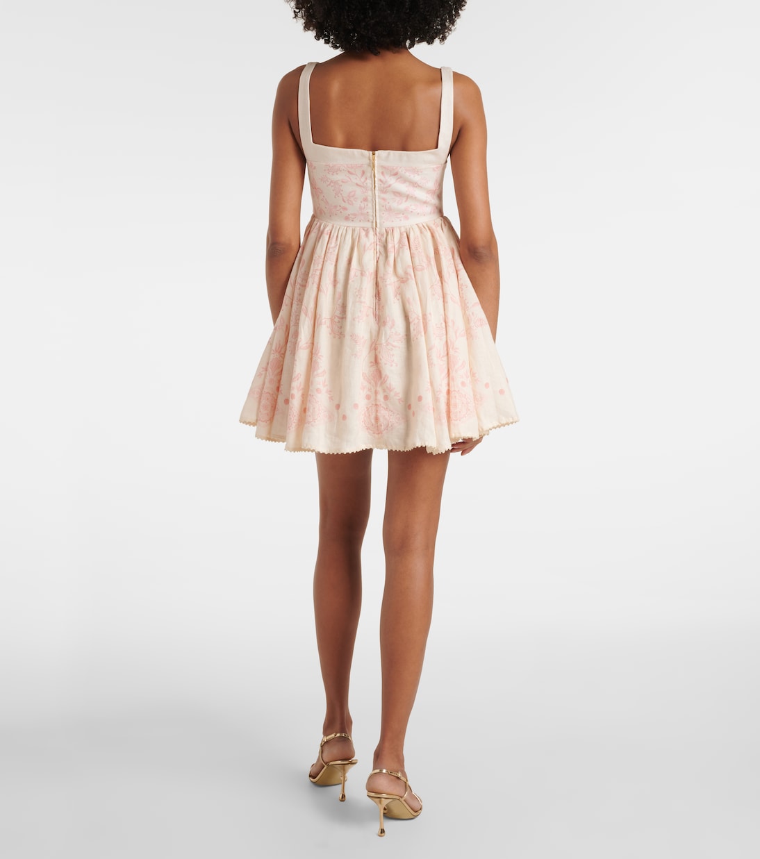 Minikleid Hierbabuena Floritura aus Leinen | Agua by Agua Bendita