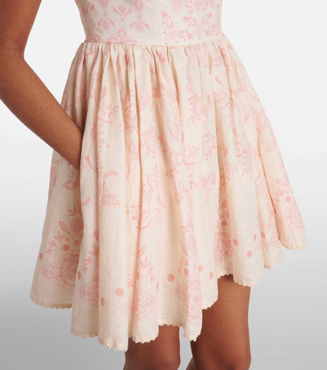 Minikleid Hierbabuena Floritura aus Leinen | Agua by Agua Bendita