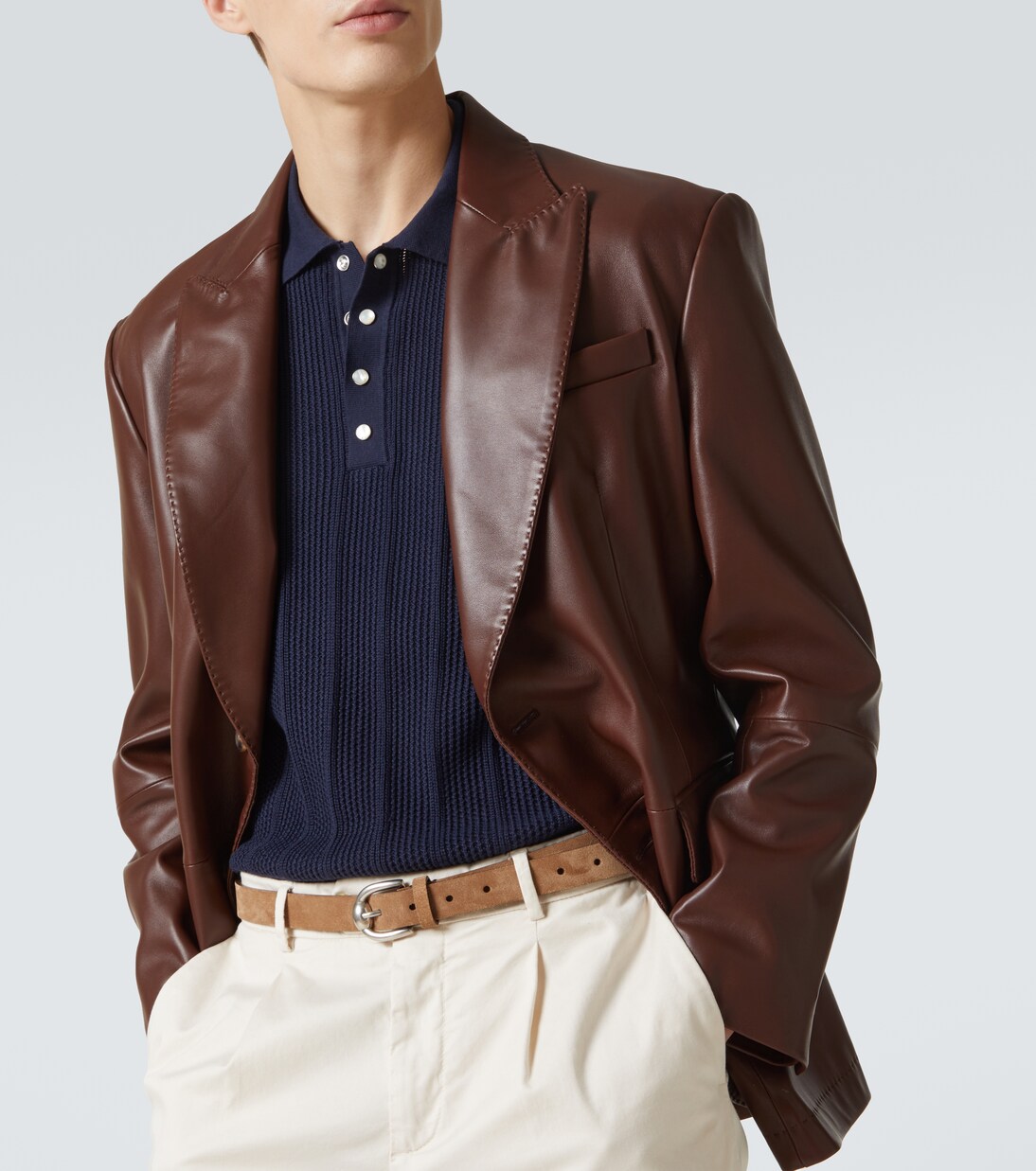 Polohemd aus Rippstrick | Brunello Cucinelli