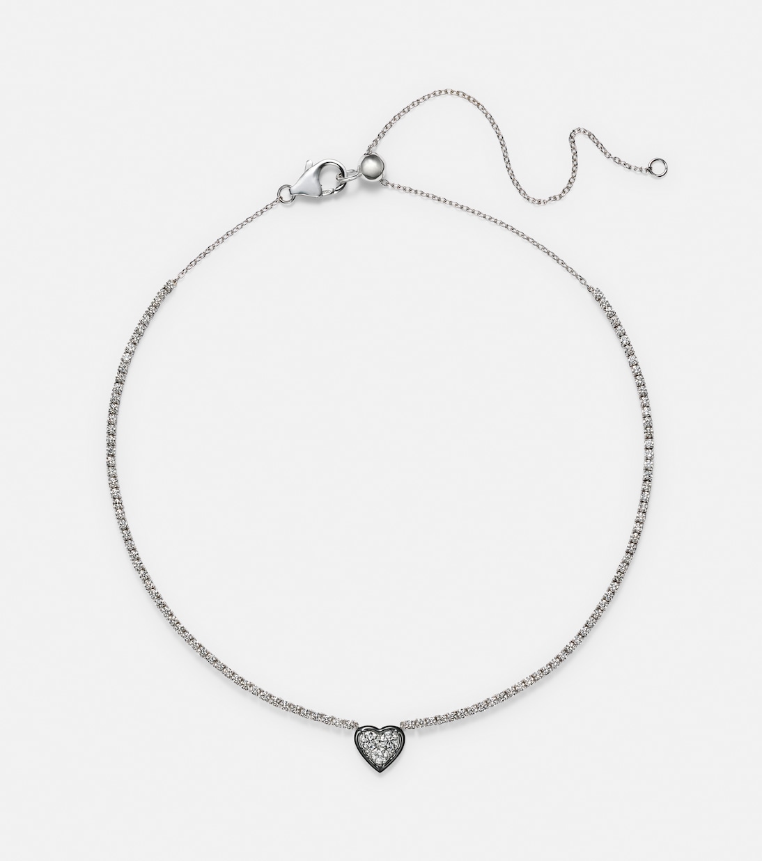 Choker Heart aus 18kt Weißgold mit Emaille und Diamanten | Kamyen