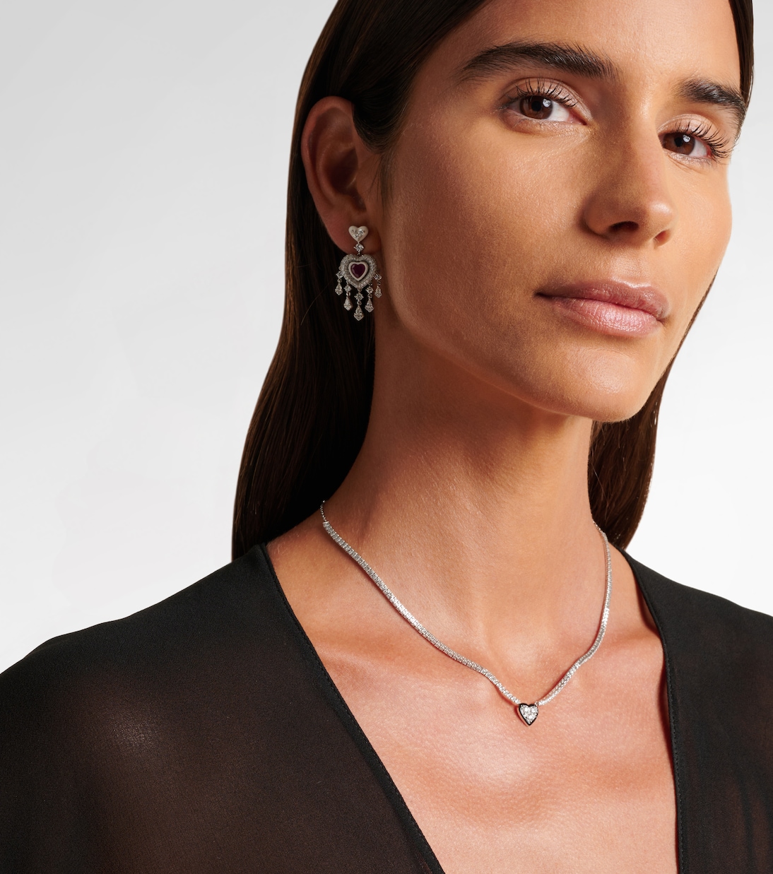 Choker Heart aus 18kt Weißgold mit Emaille und Diamanten | Kamyen