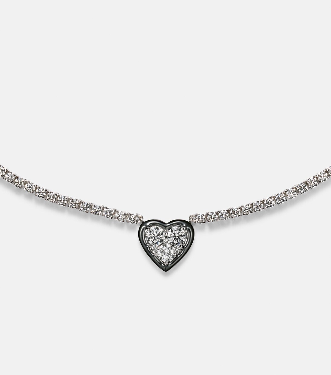 Choker Heart aus 18kt Weißgold mit Emaille und Diamanten | Kamyen