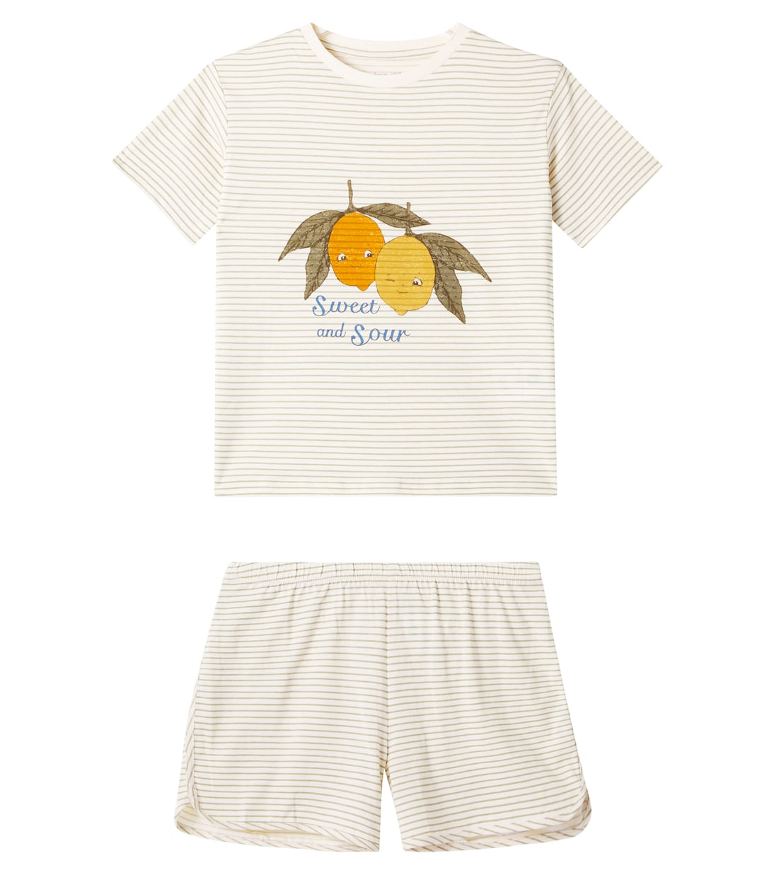Ensemble t-shirt et short Famo rayé en coton | Konges Sløjd