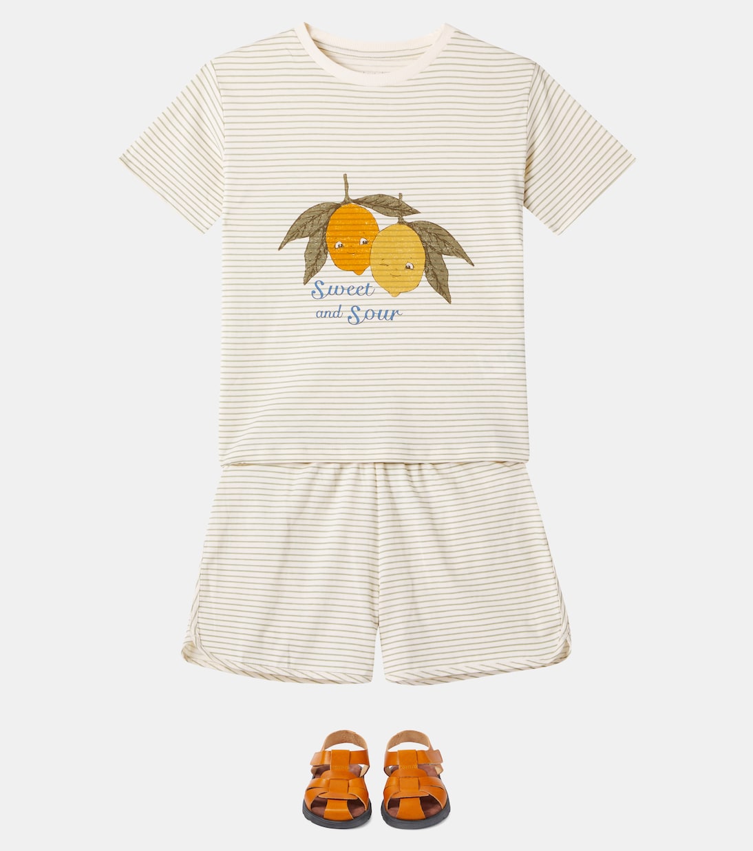 Ensemble t-shirt et short Famo rayé en coton | Konges Sløjd