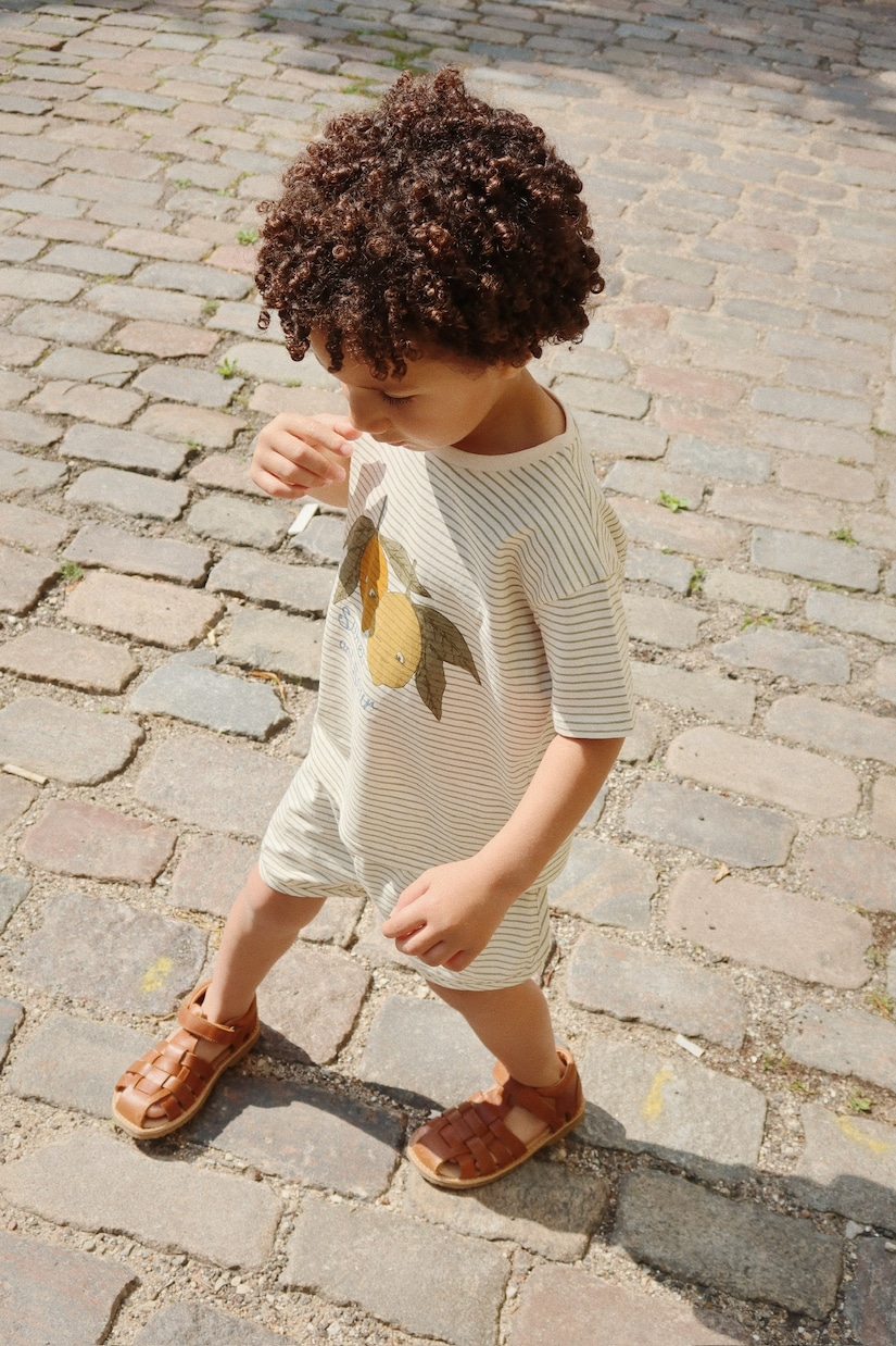 Ensemble t-shirt et short Famo rayé en coton | Konges Sløjd