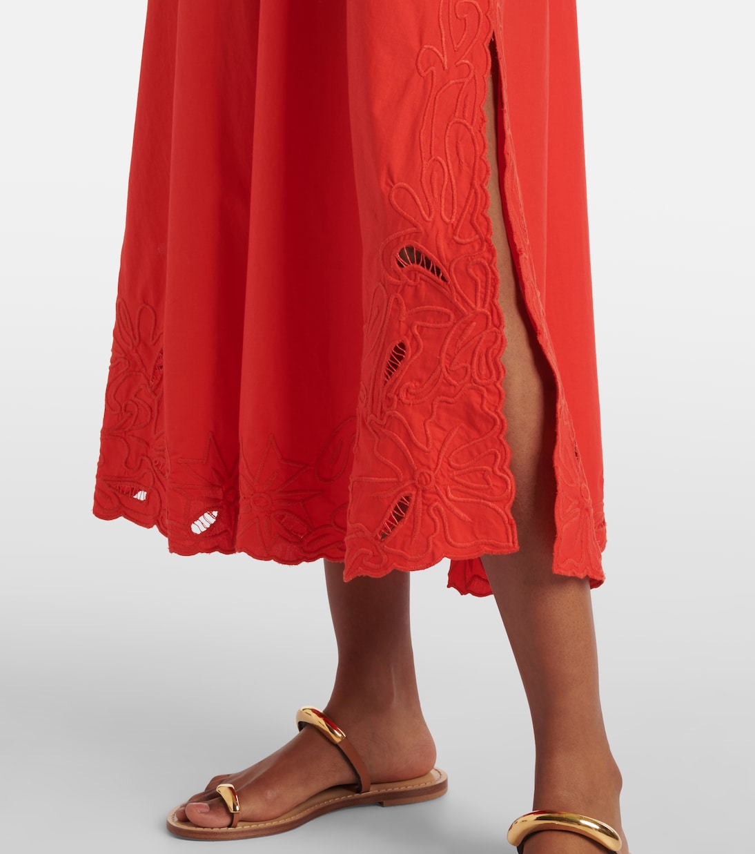 Robe midi brodée en coton | Juliet Dunn